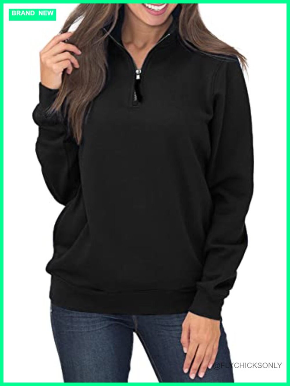 Samefar Womens Cozy High Neck 1/4 Zip Pullover Sweatshirt with Pockets